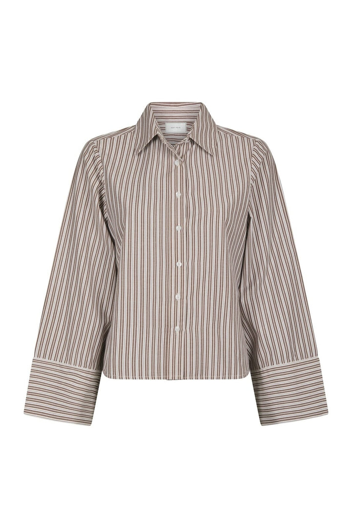 Neo Noir - Rosa Double Mix Stripe Shirt 170949 - 306 - Dusty Brown
