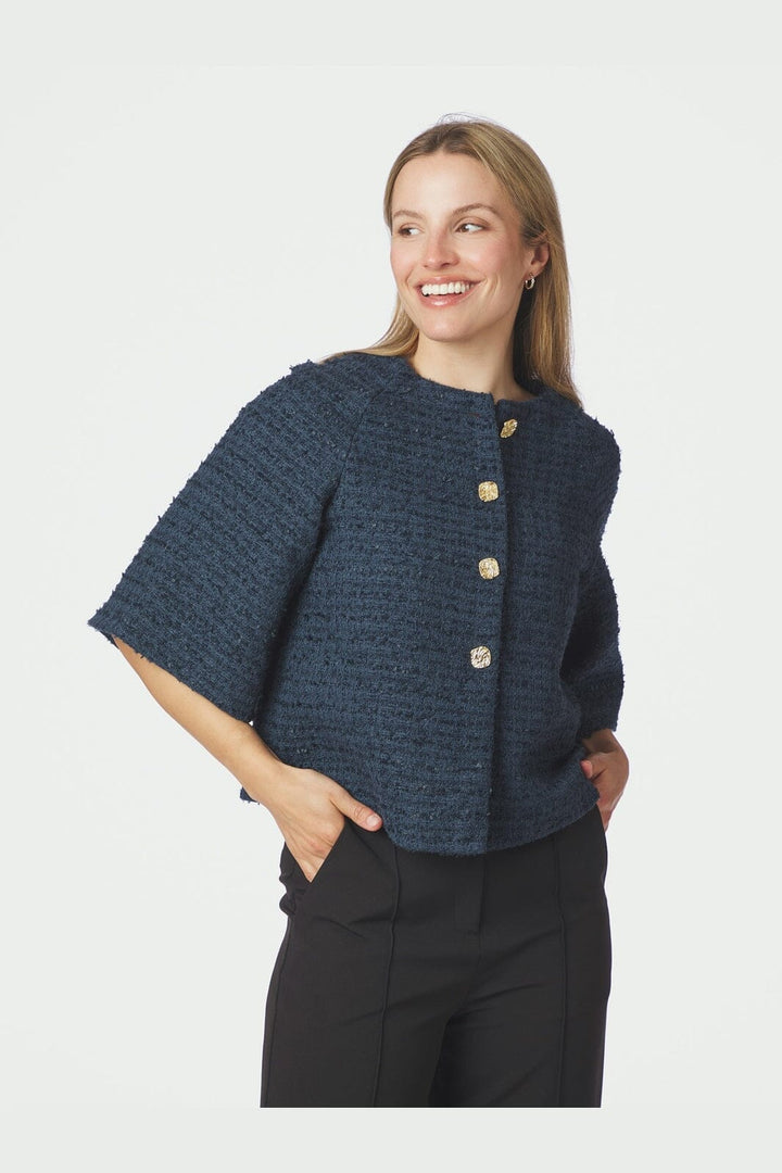 Neo Noir - Rosella Boucle Mini Jacket 166488 - 141 - Navy