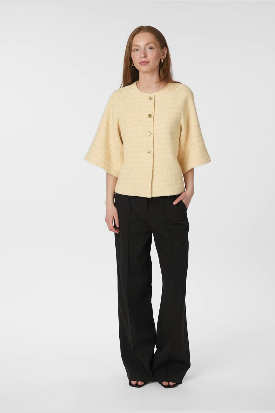 Neo Noir - Rosella Boucle Mini Jacket 166488 - 191 - Light Yellow