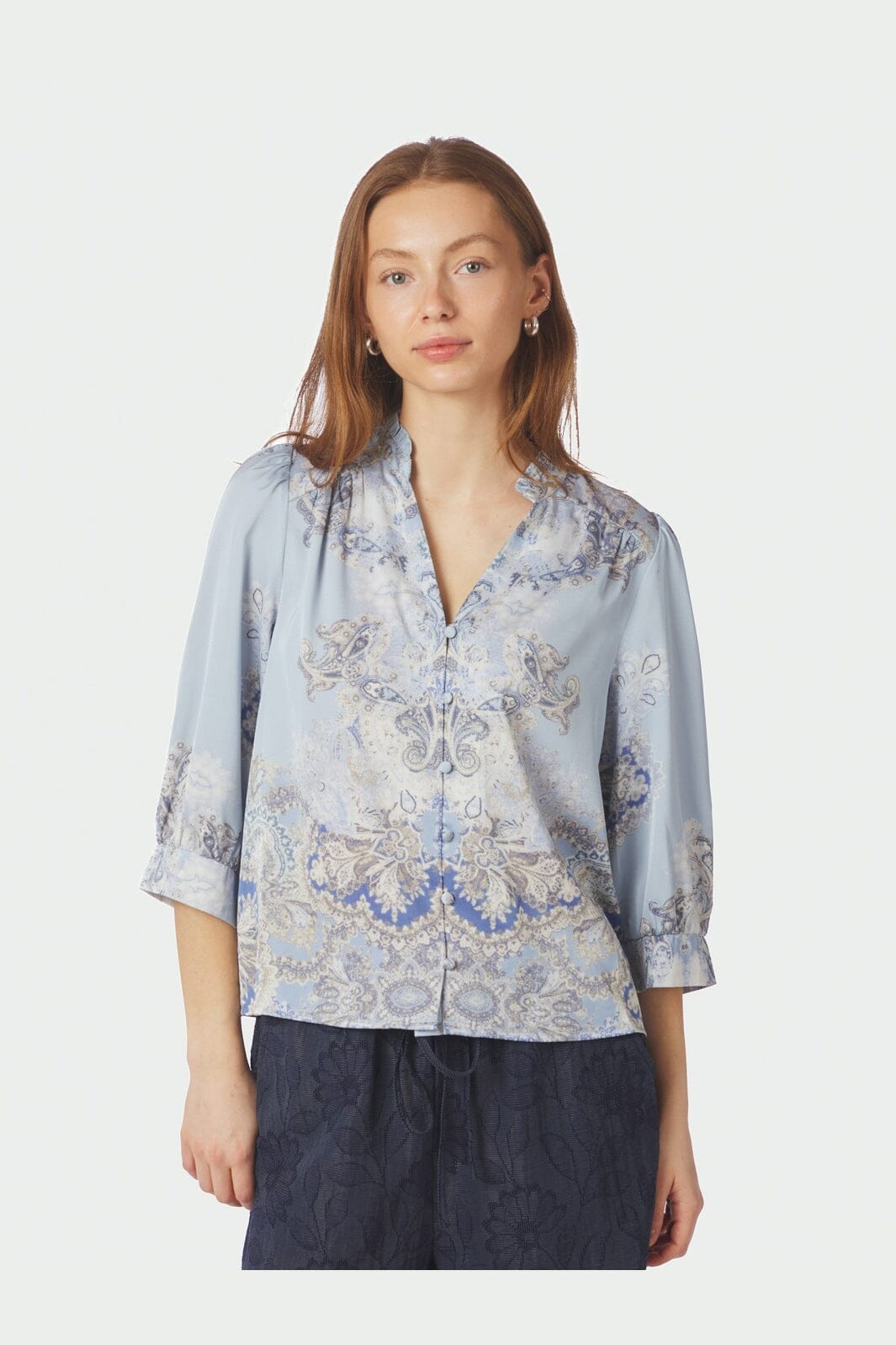 Neo Noir - Roselle Artist Paisley Blouse 165558 - 145 - Light Blue