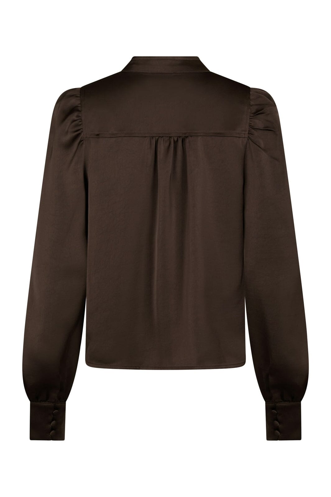 Neo Noir - Rosslyn Heavy Sateen Blouse 163769 - 676 - Dark Brown