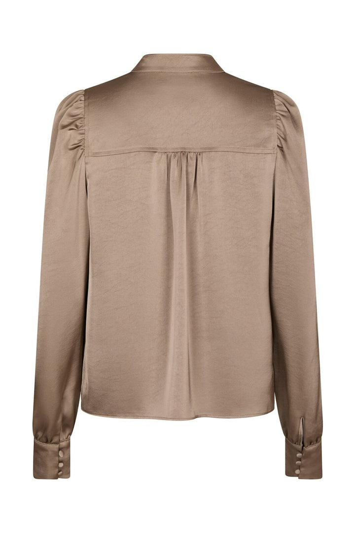 Neo Noir - Rosslyn Heavy Sateen Blouse 163769 - 811 - Dark Taupe
