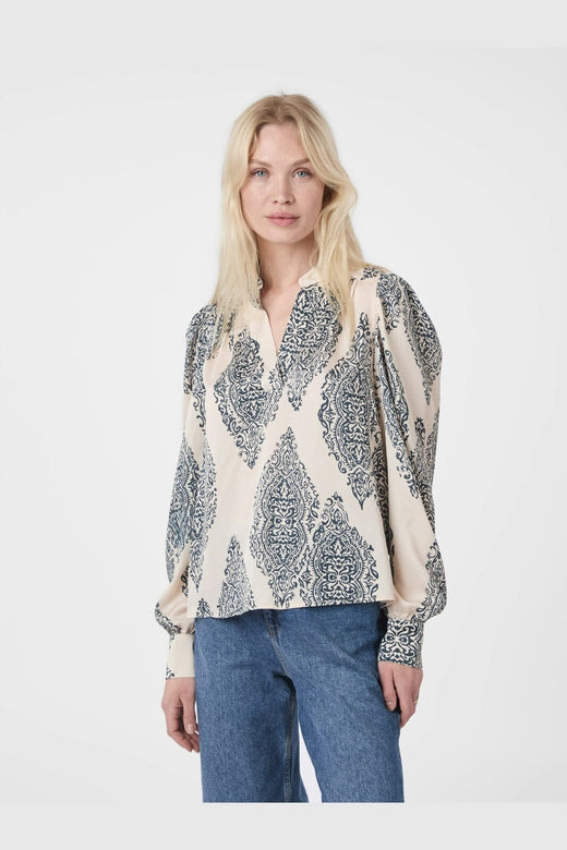 Neo Noir - Rosslyn Paisley Drop Blouse 163976 - 122 - Creme