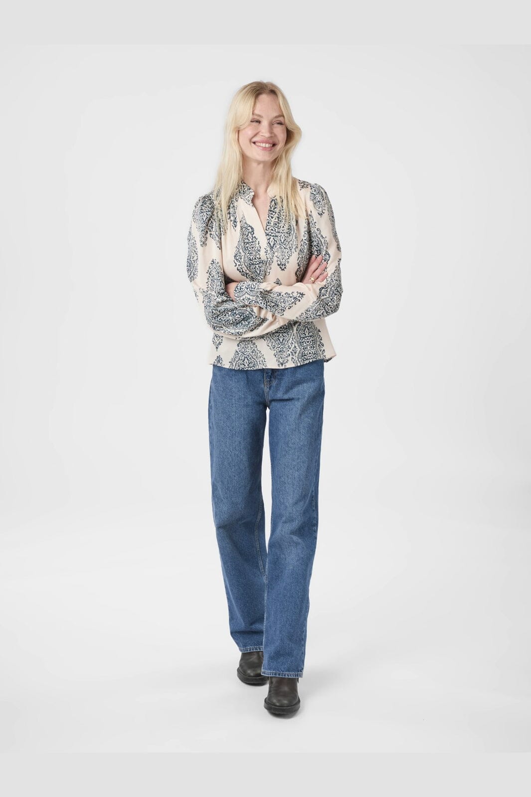 Neo Noir - Rosslyn Paisley Drop Blouse 163976 - 122 - Creme