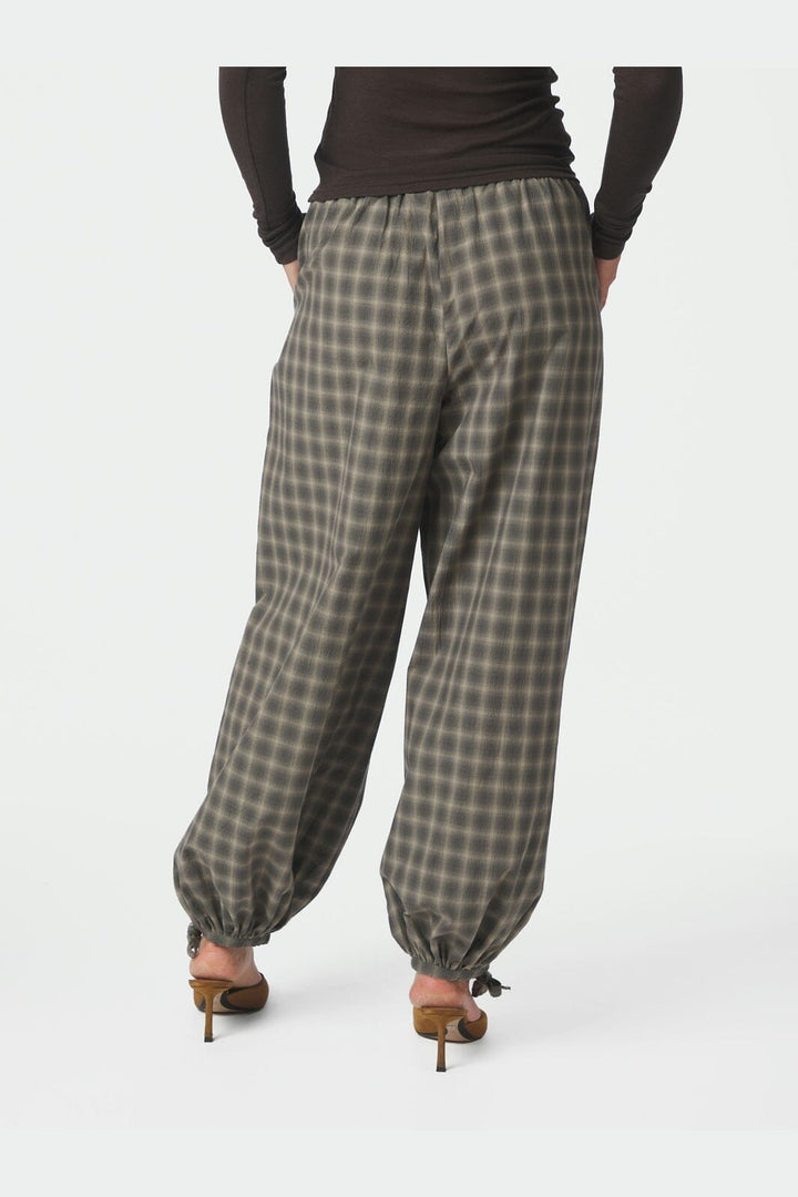 Neo Noir - Roxane Balloon Checked Pants 169630 - 157 - Dusty Army