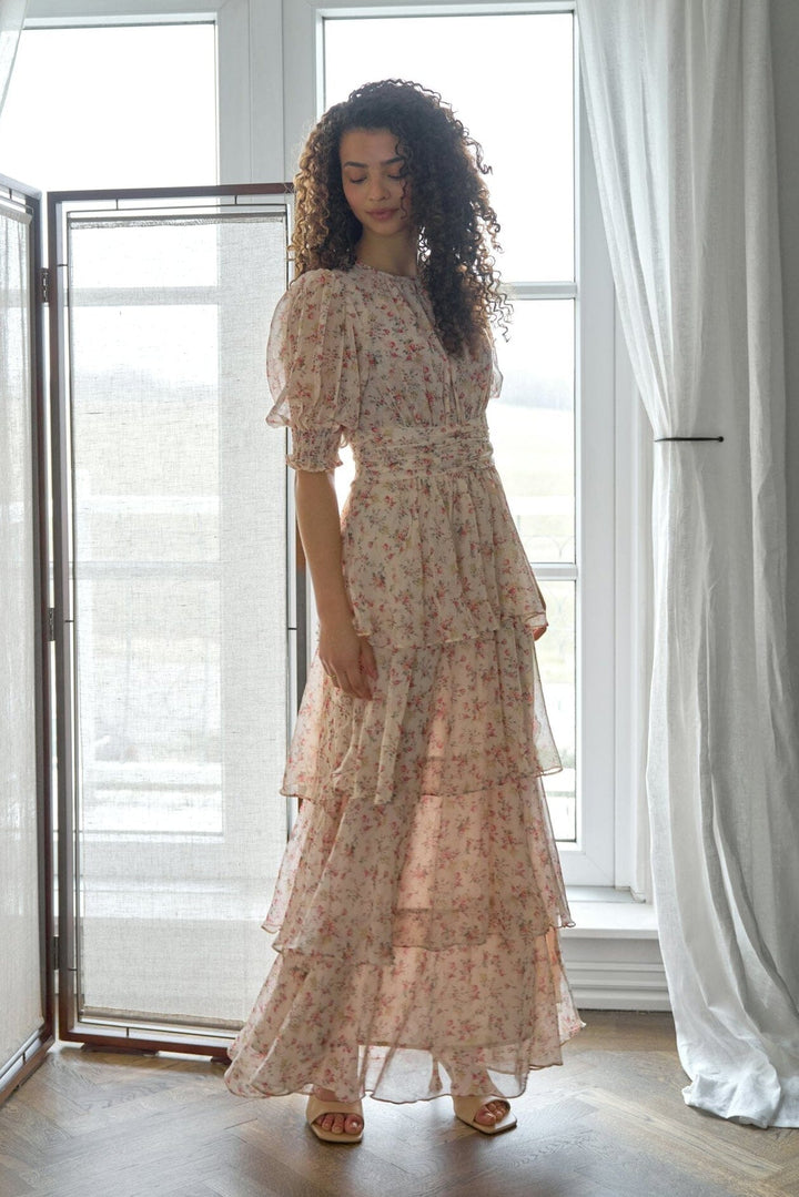 Neo Noir - Sable Meadow Printed Dress 167707 - 122 - Creme Kjoler 