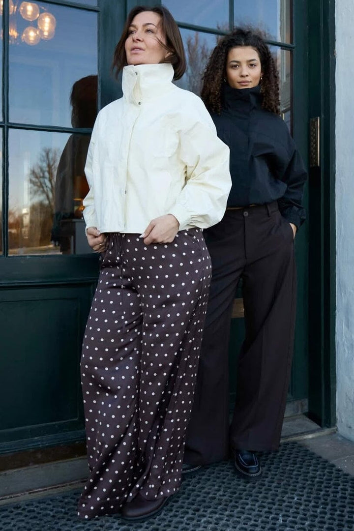 Neo Noir - Sebba Big Dot Pants 167903 - 676 - Dark Brown Bukser 