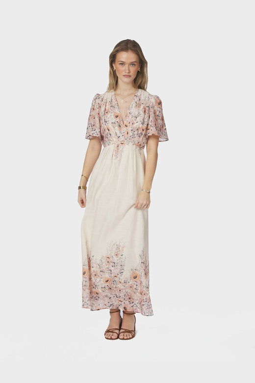 Neo Noir - Serna Flower Print Dress 166177 - 679 - Burned Powder