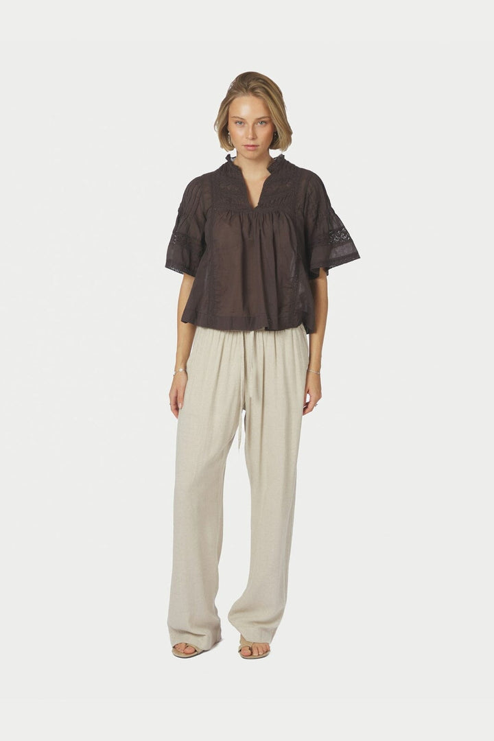 Neo Noir - Siama S Voile Blouse 164703 - 676 - Dark Brown