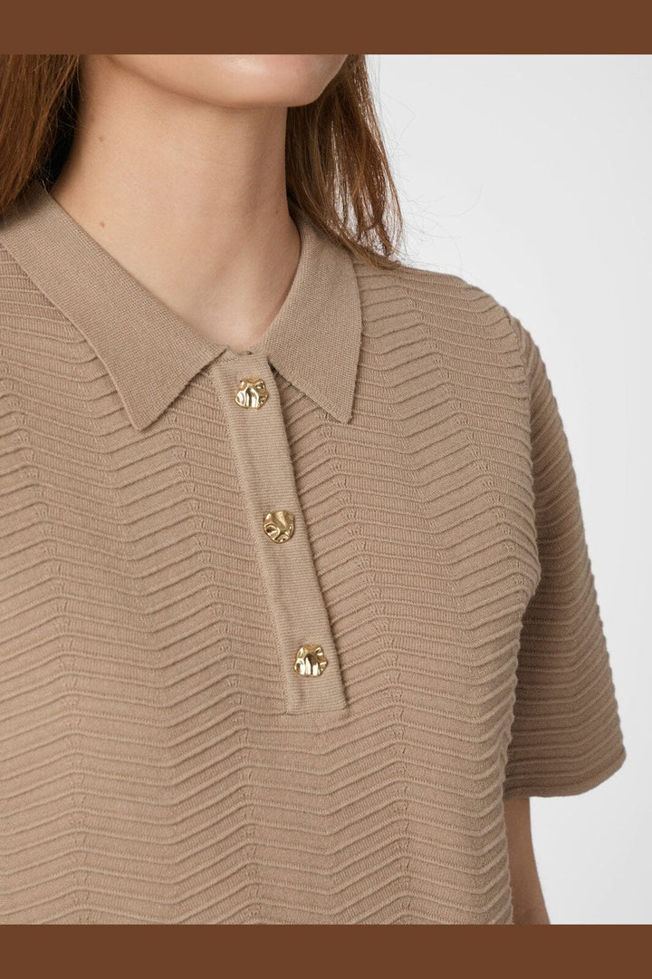 Neo Noir - Soko Wave Knit Tee 164605 - 125 - Dark Sand
