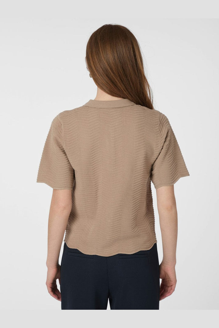 Neo Noir - Soko Wave Knit Tee 164605 - 125 - Dark Sand