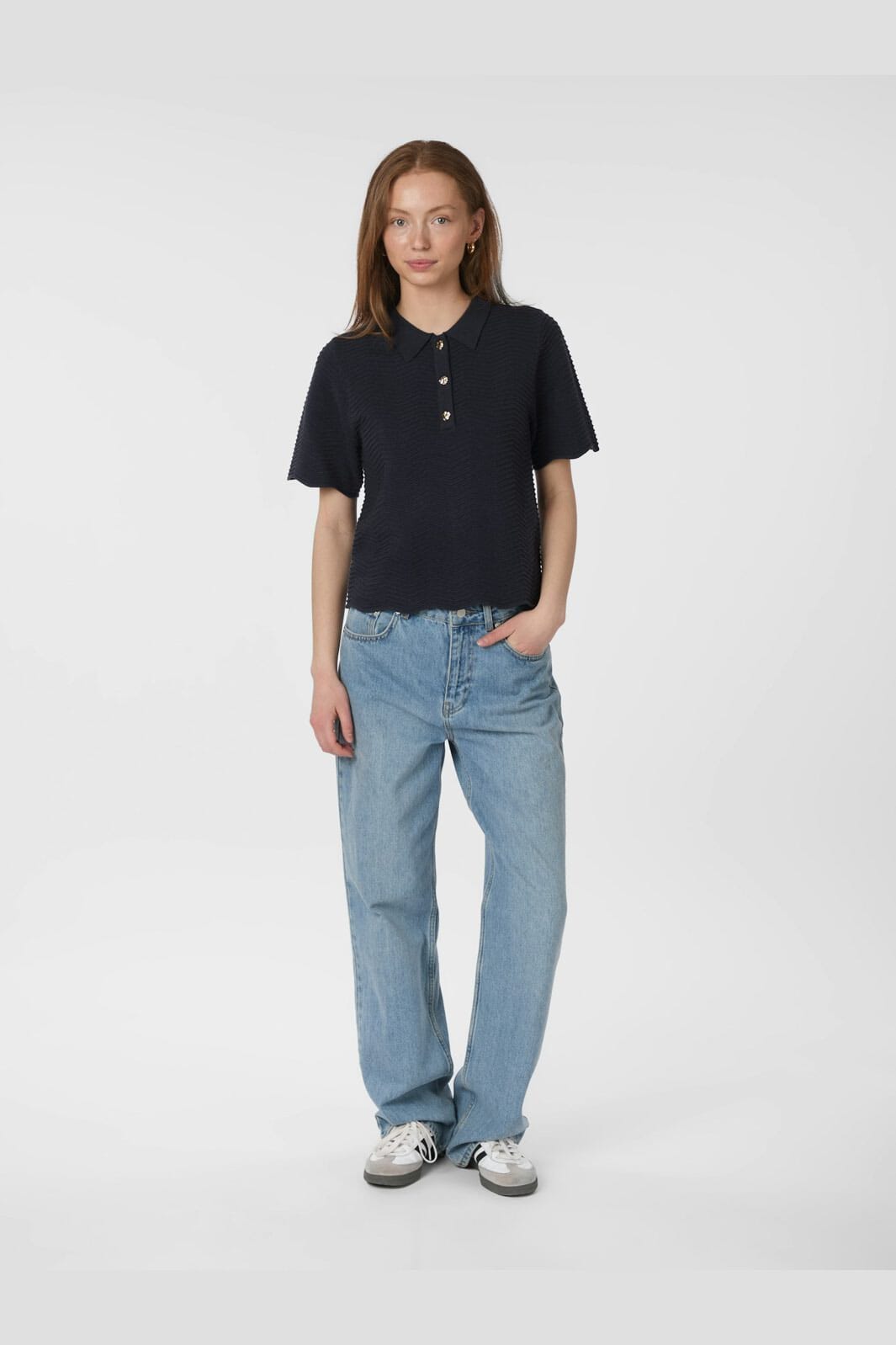 Neo Noir - Soko Wave Knit Tee 164605 - 678 - Midnight Blue