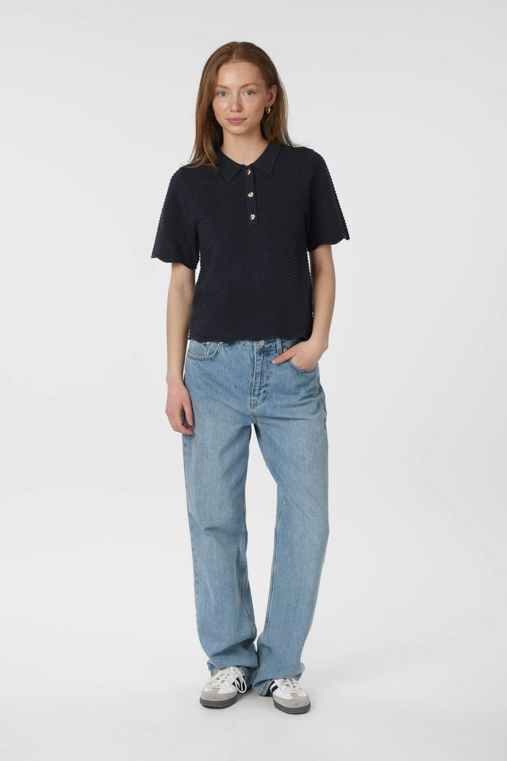 Neo Noir - Soko Wave Knit Tee 164605 - 678 - Midnight Blue