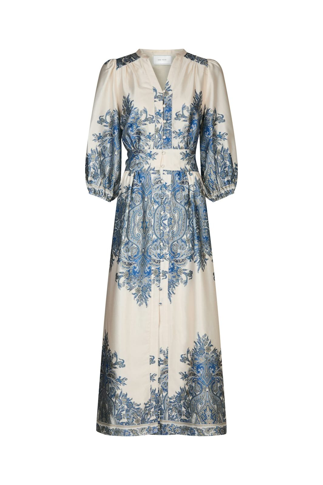 Neo Noir - Stellar Paisley Border Dress 166359 - 348 - Ash Blue