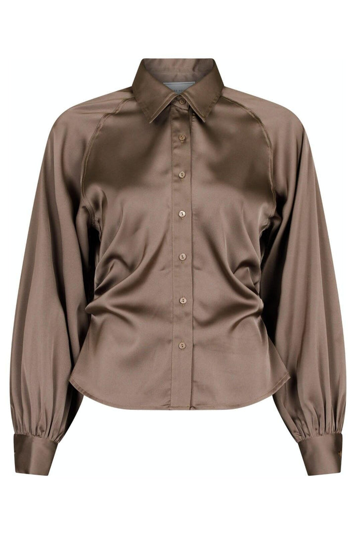 Neo Noir - Susannah Sateen Shirt - Khaki Skjorter 