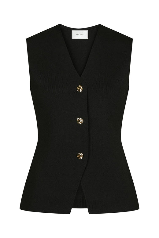 Neo Noir - Sway Smooth Knit Waistcoat 164704 - 100 - Black