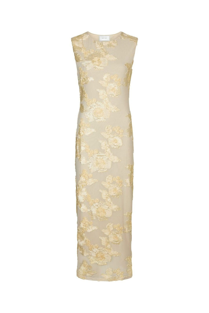 Ennakkotilaus - Neo Noir - Tiranna Big Flower Mesh Dress 166824 - 191 - Light Yellow