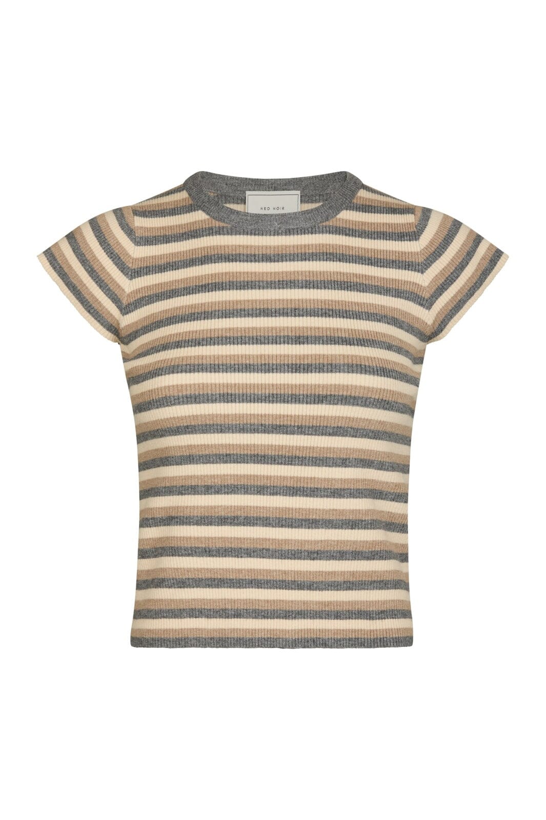 Neo Noir - Tirra Simple Stripe Knit Top 166630 - 130 - Grey