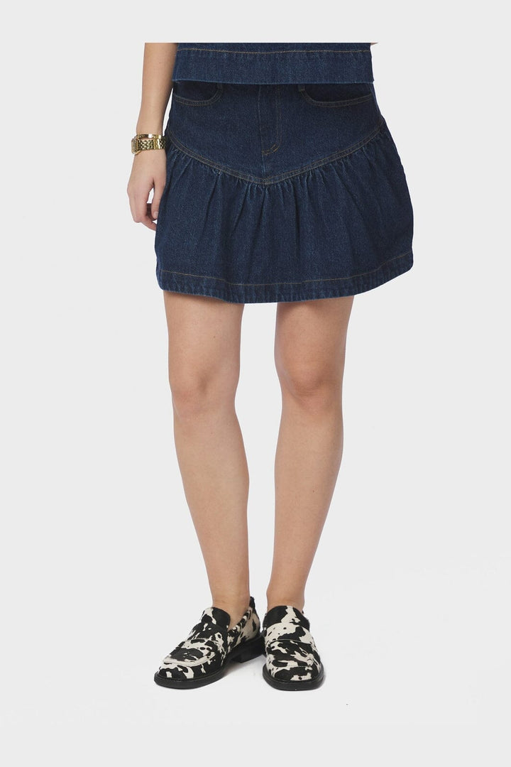 Neo Noir - Tripa Denim Frill Skirt 165971 - 140 - Blue