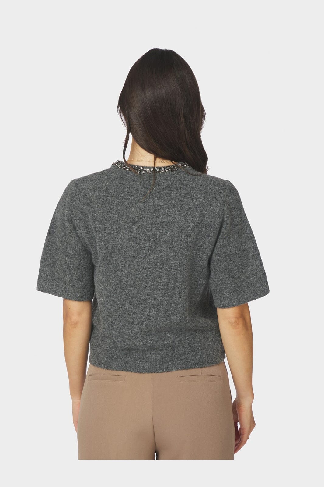 Neo Noir - Vanille Stone Soft Knit Cardigan 170125 - 805 - Dark Grey Mel.
