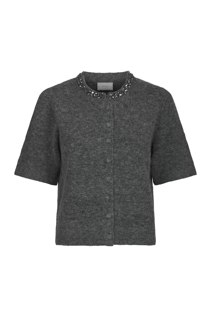 Neo Noir - Vanille Stone Soft Knit Cardigan 170125 - 805 - Dark Grey Mel.