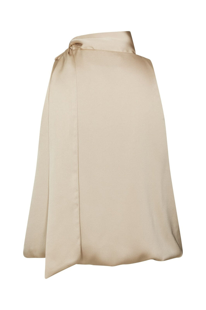 Neo Noir - Veda Drapy Satin Top 166605 - 125 - Dark Sand