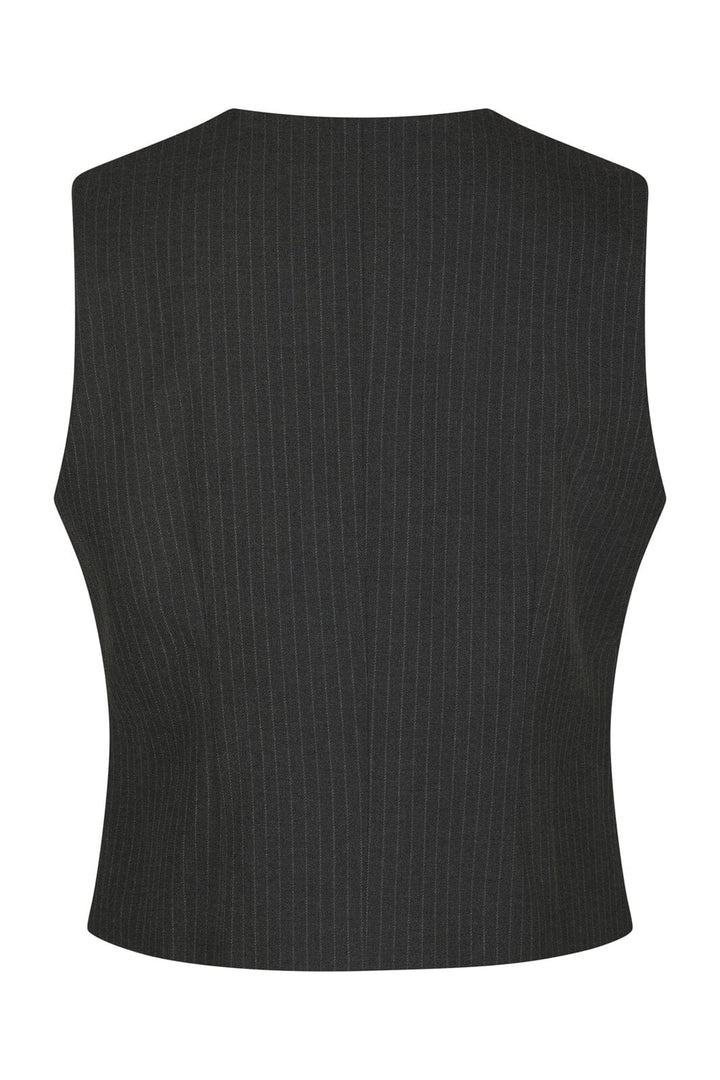 Neo Noir - Vendetta Slim Pinstripe Vest 170801 - 107 - Dark Grey Melange