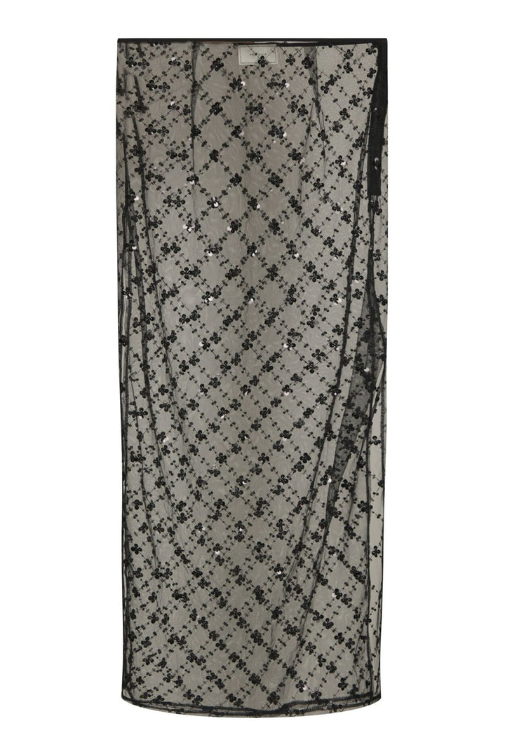Neo Noir - Vianey Mesh Deco Skirt 171049 - 100 - Black Nederdele 