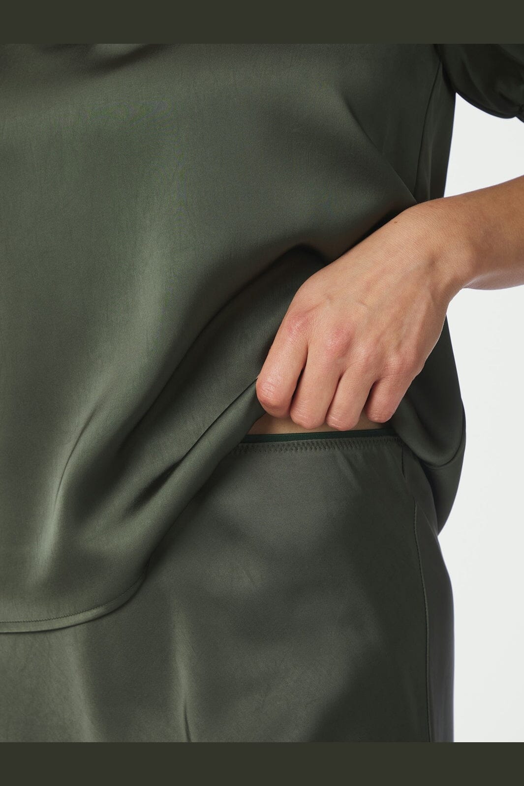 Neo Noir - Vicky Heavy Sateen Skirt 159588 - 591 - Deep Green