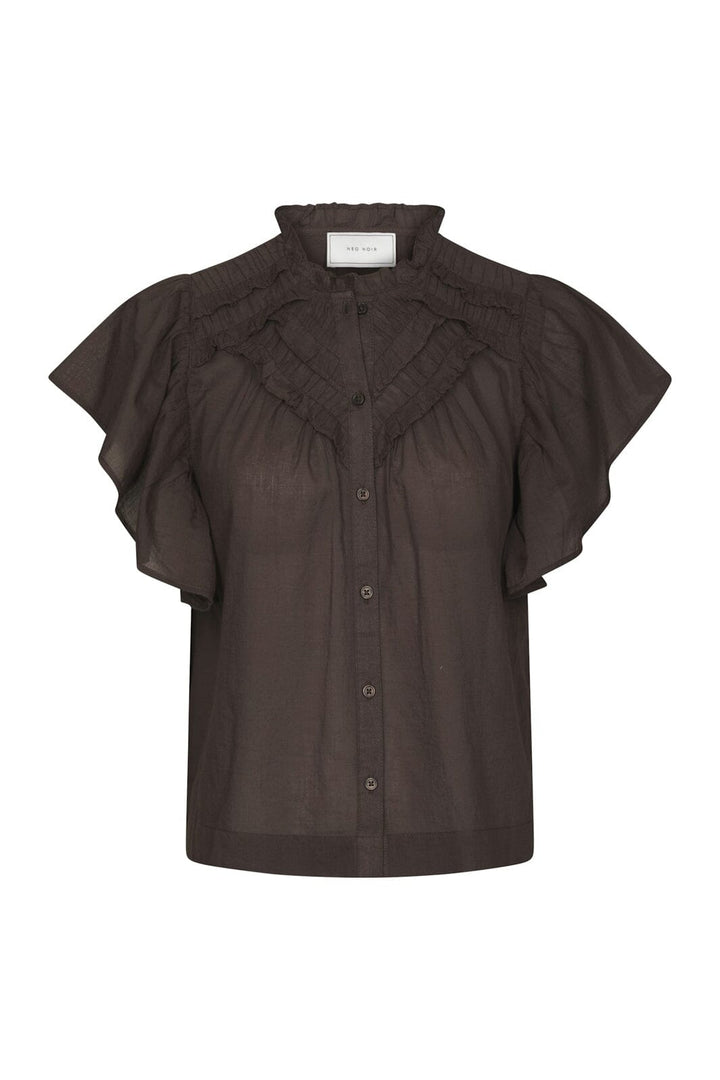 Neo Noir - Vinsa S Voile Top 169039 - 676 - Dark Brown