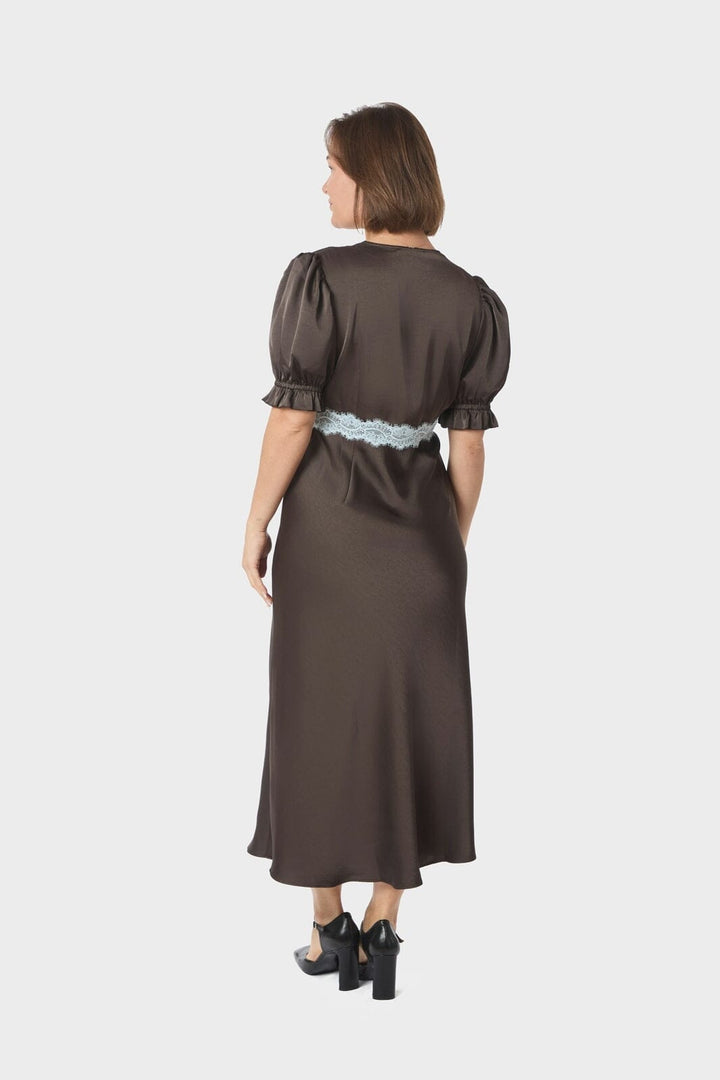 Neo Noir - Vipe Lace Maxi Dress 167735 - 676 - Dark Brown