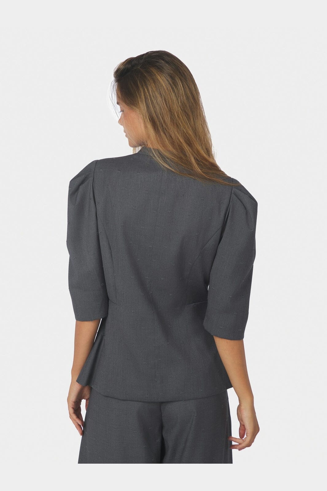Neo Noir - Vittia Dobby Suit Blouse 170756 - 133 - Grey Melange