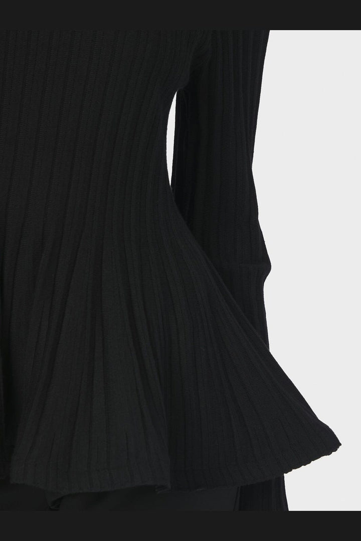Neo Noir - Wallina Peplum Knit Blouse 170589 - 100 - Black