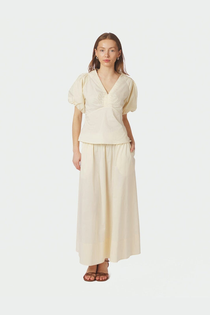 Neo Noir - Yara Long Poplin Skirt 163076 - 416 - Butter Yellow