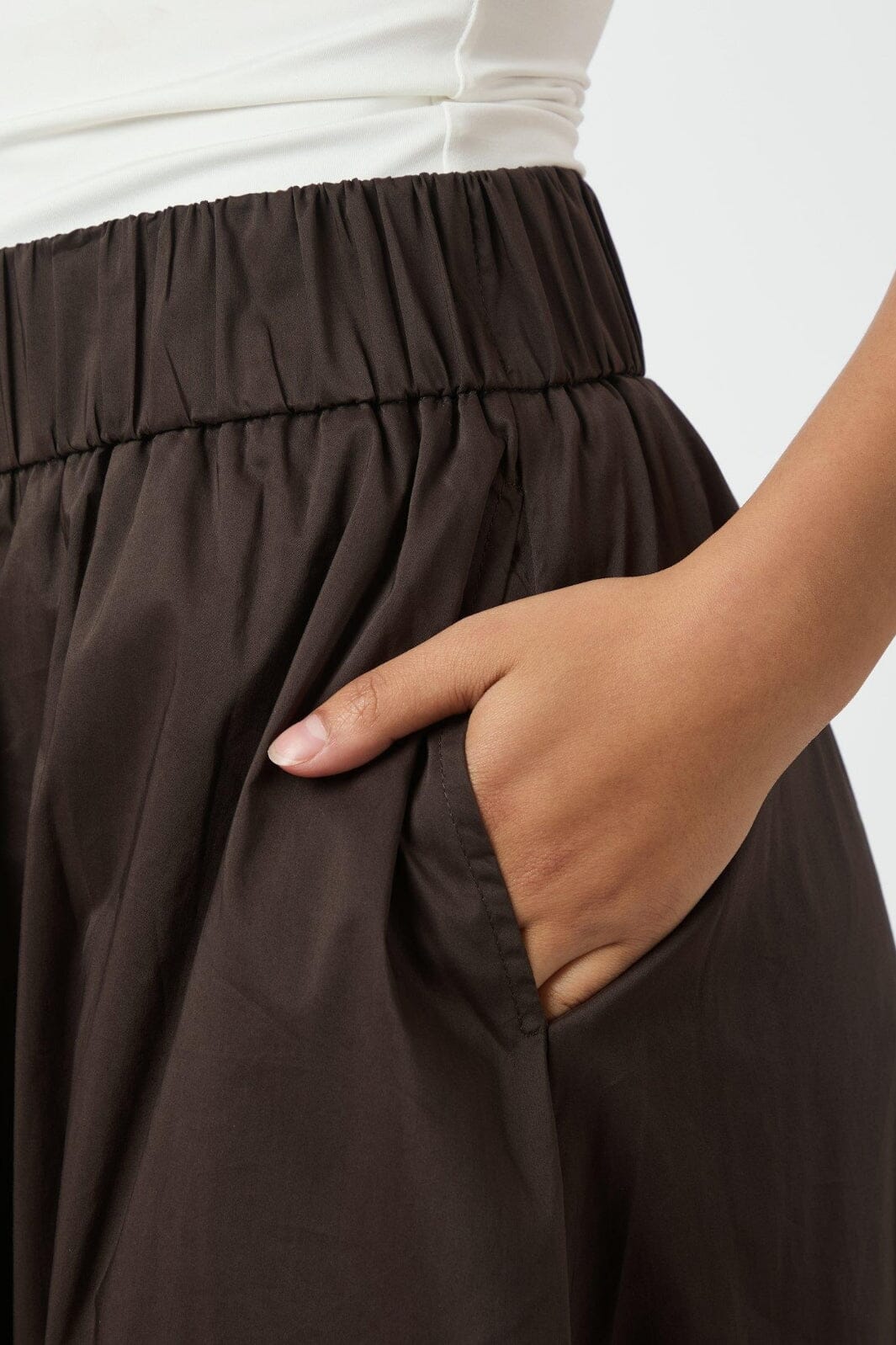 Neo Noir - Yara Long Poplin Skirt 163076 - 584 - Chocolate Brown