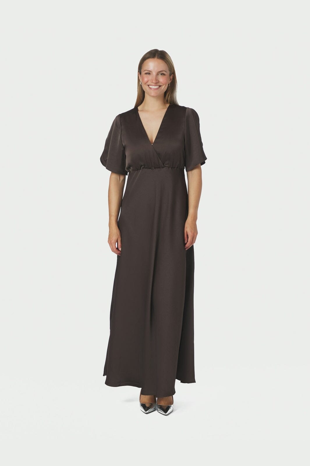 Neo Noir - Zelina Heavy Sateen Dress 170982 - 676 - Dark Brown