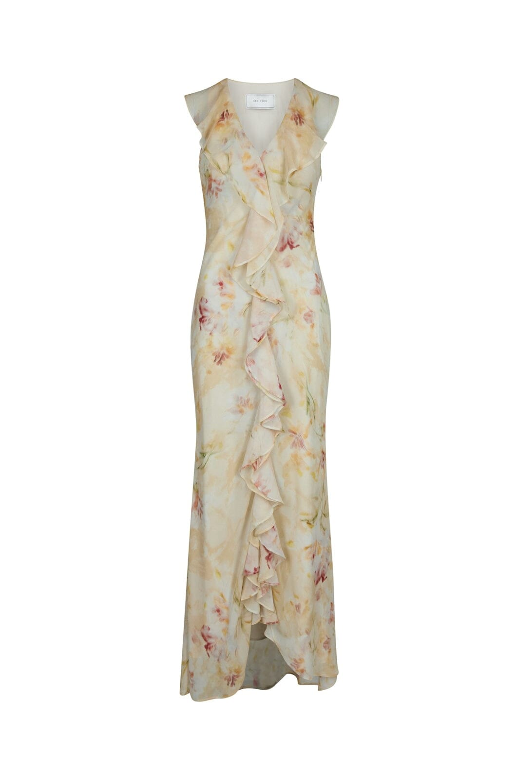 Neo Noir - Zella Chiffon Print Dress 167616 - 203 - Dusty Yellow