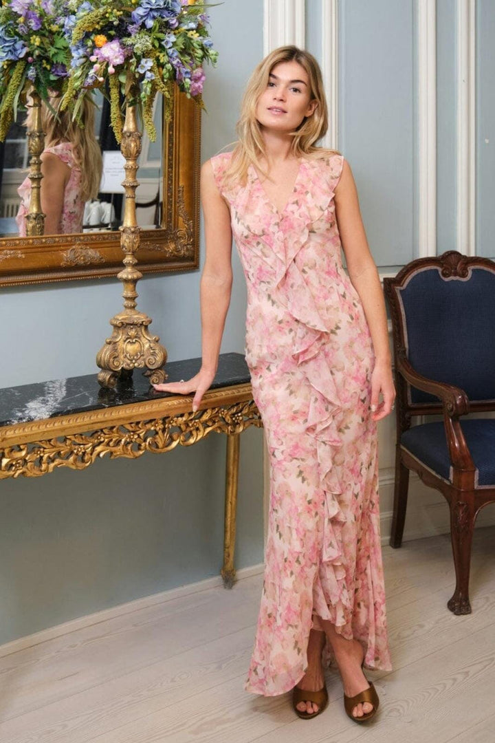 Neo Noir - Zella Chiffon Print Dress 167616 - 397 - Dusty Pink