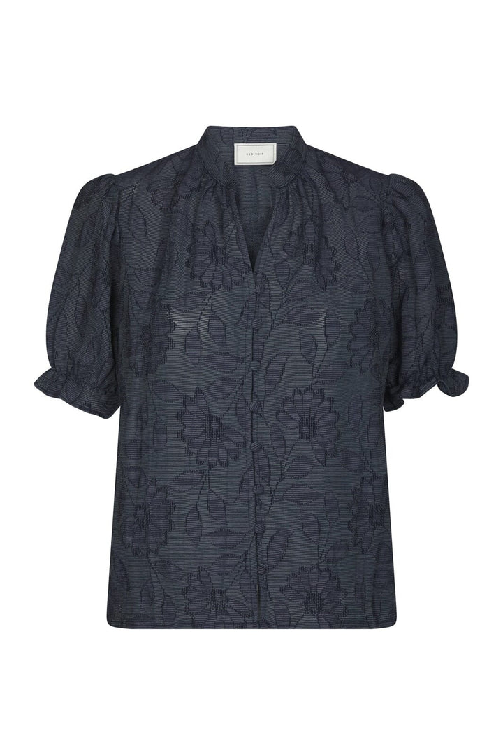 Neo Noir - Zika Flower Stripe Blouse 168493 - 534 - Dark Blue