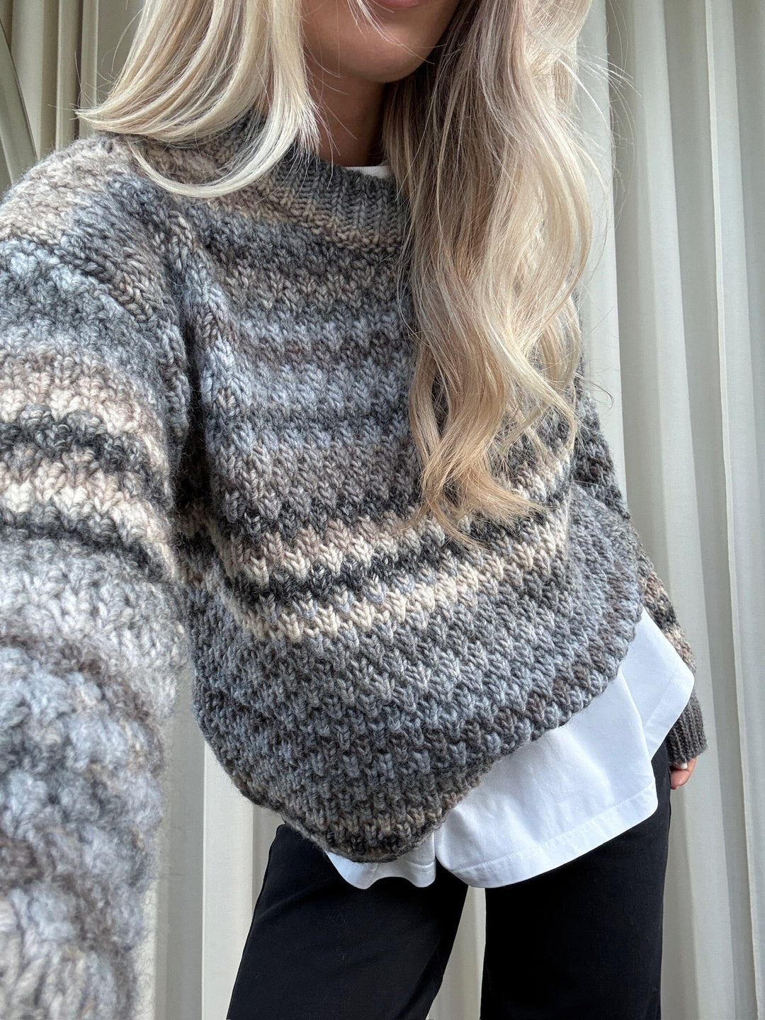 Noella - Gio Knit Sweater 12165005 - 906 - Light Grey Mix Strikbluser 