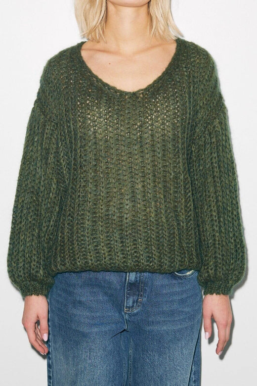 Noella - Joseph Knit Sweater - 010 Army Green Strikbluser 