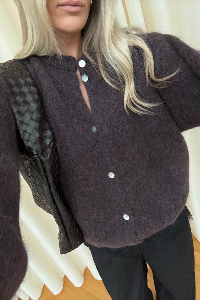 Noella - Kae Knit Cardigan 12940084 - 674 - Chocolate Cardigans 