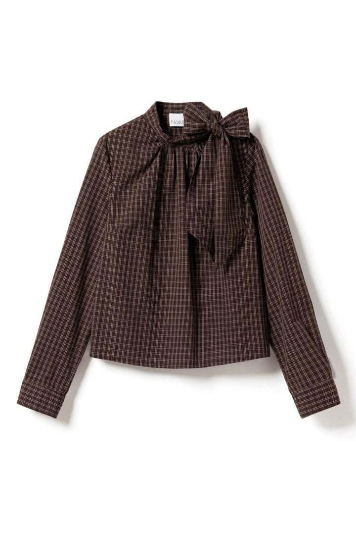 Noella - Kesha Ls Blouse 14520001 - 1408 - Cari Brown Check Bluser 
