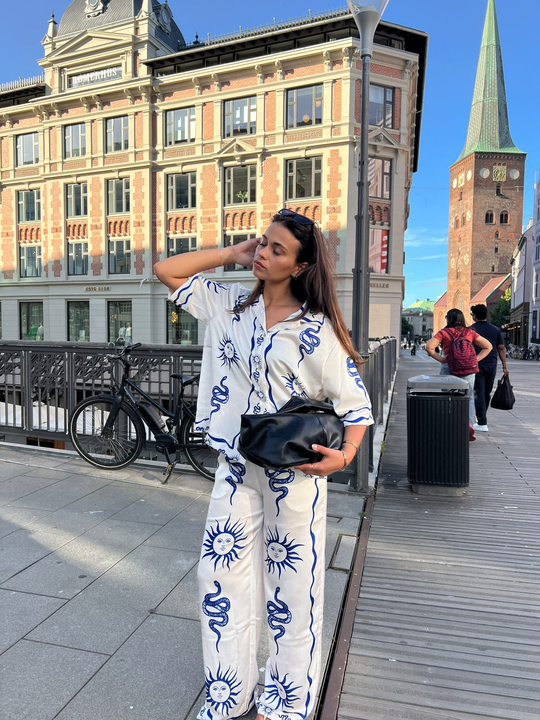 Noella - Kimona Pants 13060002 - 1313 Chana Blue Print Bukser 