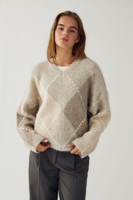 Noella - Lai Knit 14670001 - 650 - Beige Mix Strikbluser 