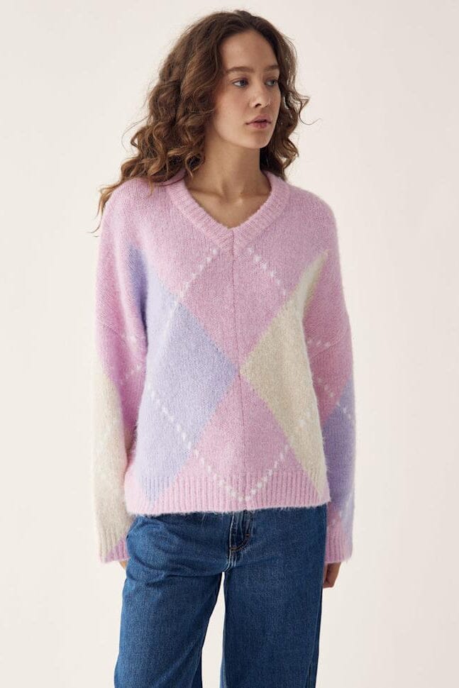 Noella - Lai Knit 14670001 - 748 - Pink Mix Strikbluser 