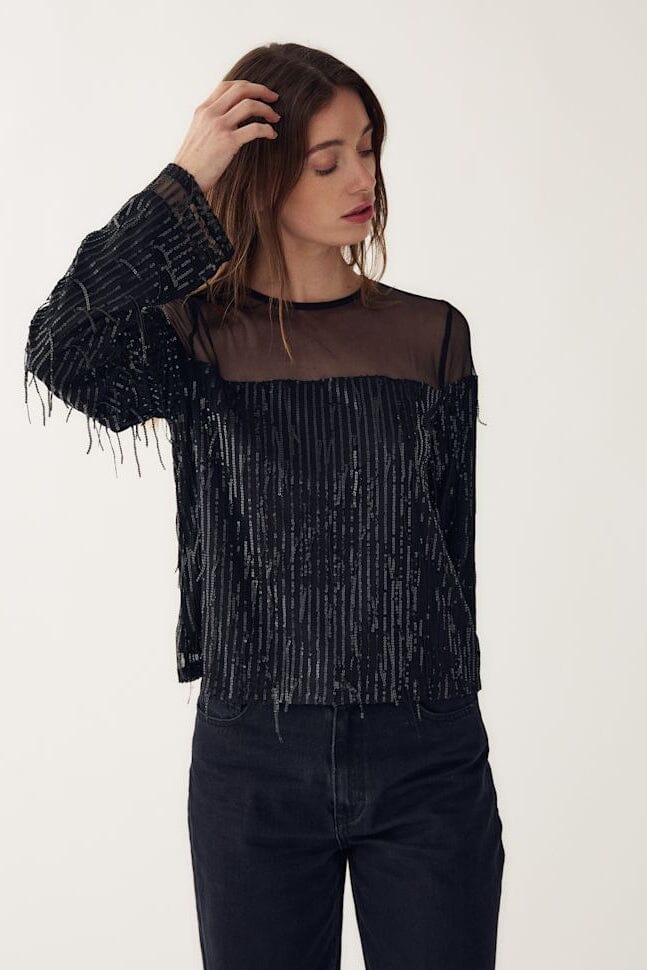 Noella - Leoda Top 14550002 - 004 - Black Bluser 