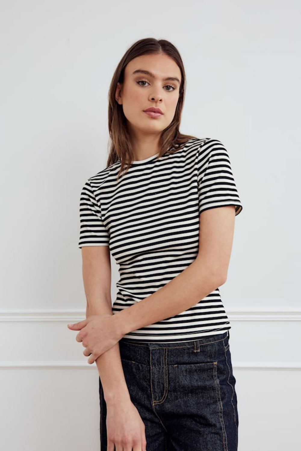 Noella - Lizzy Top 14030001 - 1381 - Ivory Black Stripe T-shirts 
