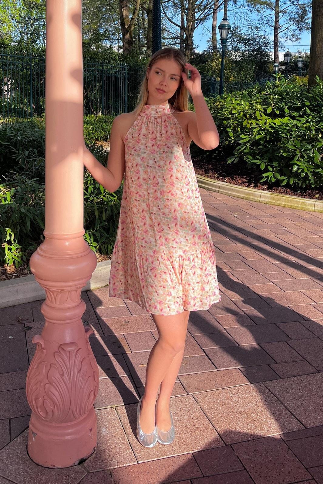 Noella - London Short Dress 14160003 - 1389 - Cinthia Pink Print Kjoler 