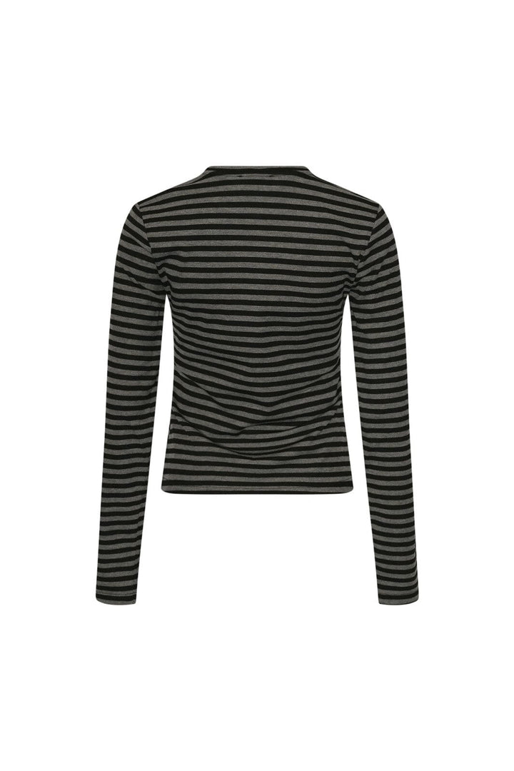 Noella - Luana Top 14030002 - 1380 - Charcoal Mel. Black Stripe